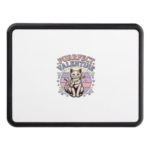 Purrfect Valentine Cat Valentine Love Vintage Vect Hitch Cover