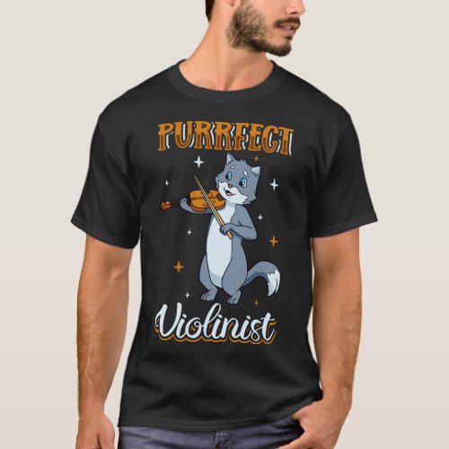Purrfect Violinist Cat on the violin T_Shirt