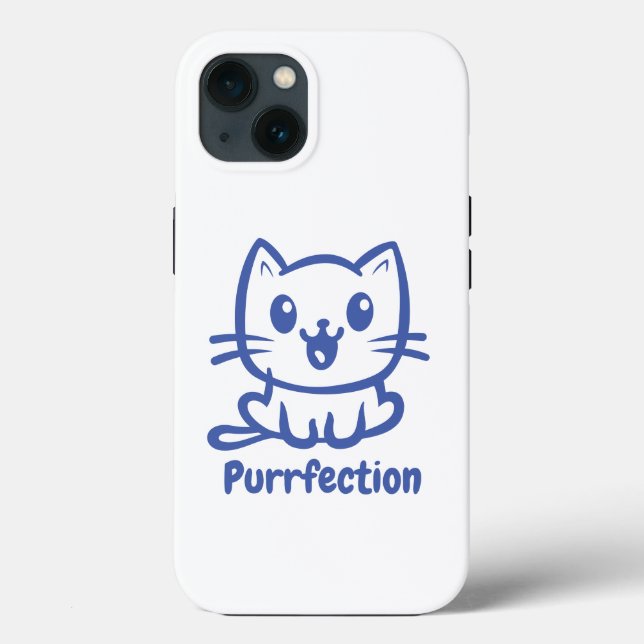 Purrfection, Very Cute Anime Cat Case-Mate iPhone Case (Back)