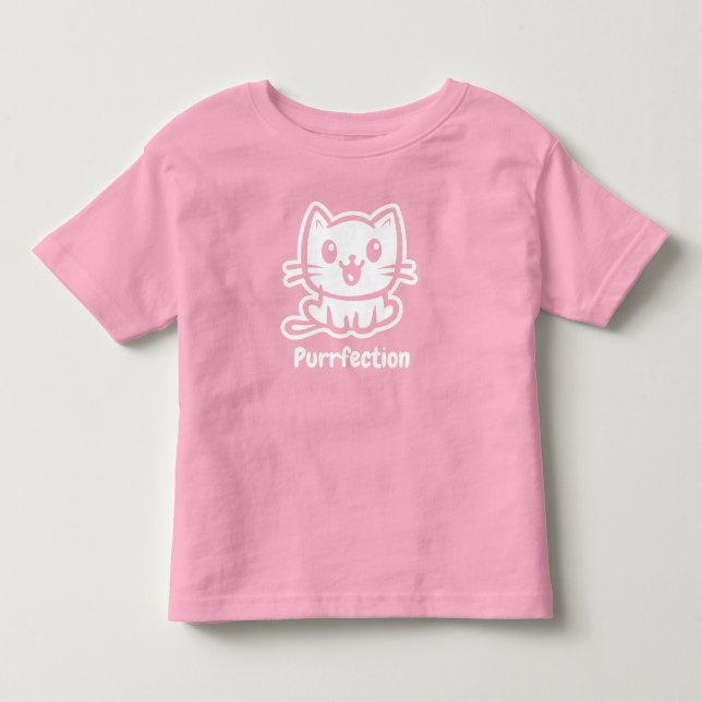 Purrfection, Very Cute Anime Cat Toddler T-shirt (Front)