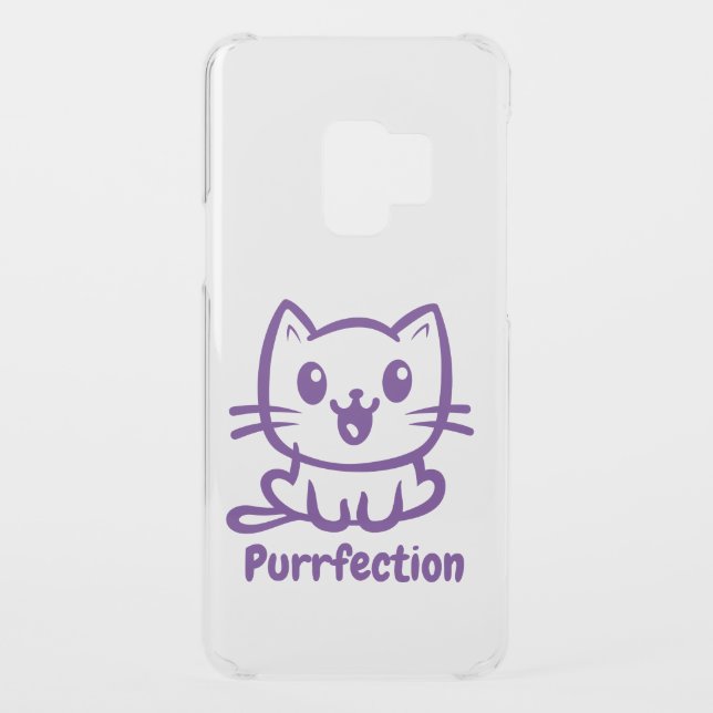 Purrfection, Very Cute Anime Cat Uncommon Samsung Galaxy Case (Back)
