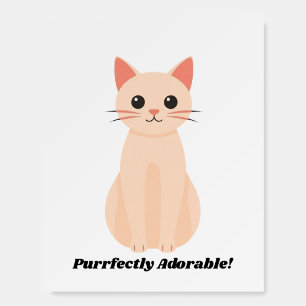 Purrfectly Adorable Cat Poster – Cute Minimalist K