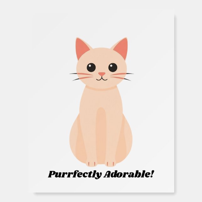 Purrfectly Adorable Cat Poster – Cute Minimalist K (Front)