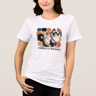 Purrfectly Bauhaus Ragdoll Cat Modern Art T-Shirt Tri-Blend Shirt
