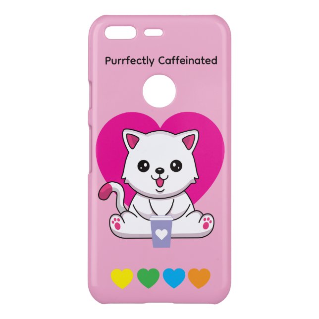 Purrfectly Caffeinated Cat iPhone Case (Back)