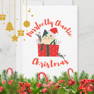 Purrfectly Chaotic Christmas Funny Holiday Cat Card