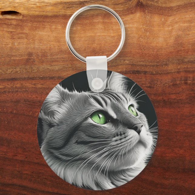 Purrfectly Chic Keychain (Back)
