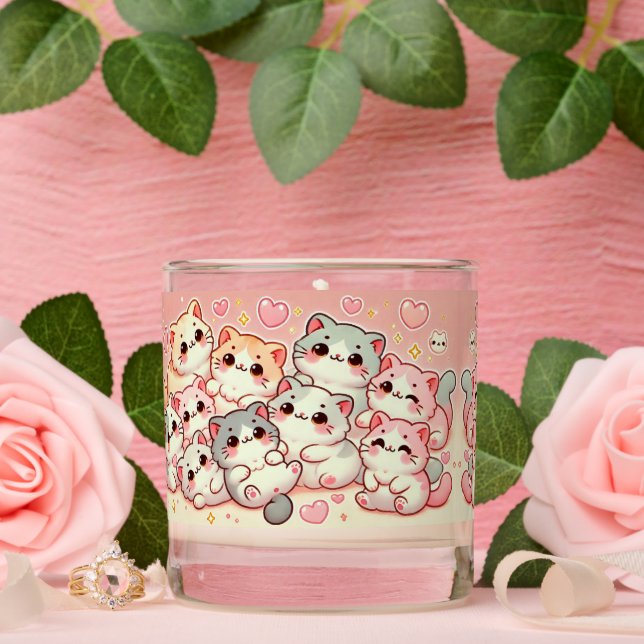 Purrfectly Cozy Pastel Cat Scented Jar Candle (Wedding)