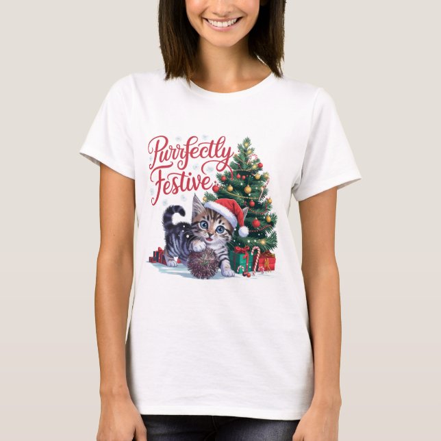 Purrfectly Festive T-Shirt (Front)