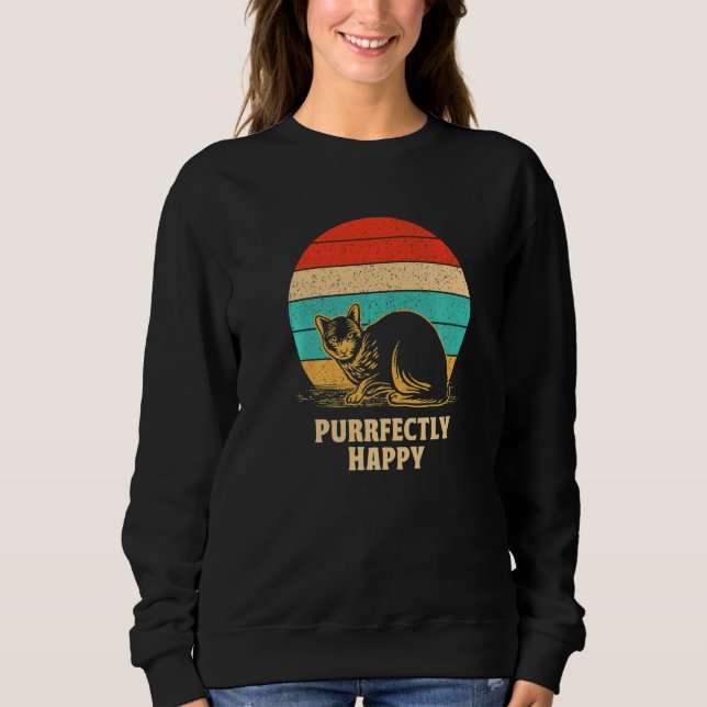 Purrfectly Happy Cat  Friends Kitten Buddy Positiv Sweatshirt (Front)