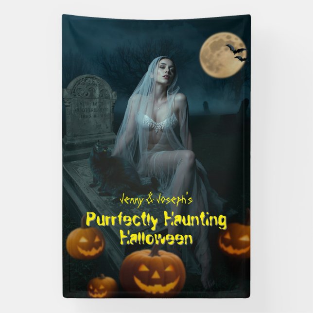Purrfectly Haunting Halloween Banner (Vertical)