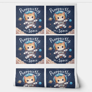 Purrfectly in Space Kawaii Astronaut Cat Galaxy Wallpaper