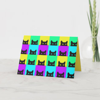 Purrfectly Kitty Cat  Colorful Birthday Card