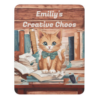 Purrfectly Personalized Room Sign: A Feline Touch Door Sign