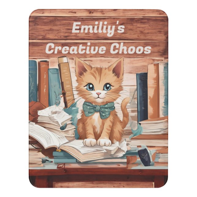 Purrfectly Personalized Room Sign: A Feline Touch Door Sign (Contemporary Vert)