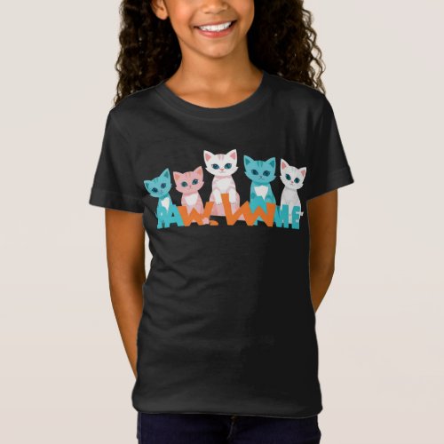 Purrfectly Playful Kitty kids girl  T_Shirt