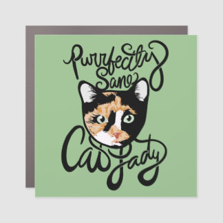 Purrfectly Sane Cat Lady Car Magnet