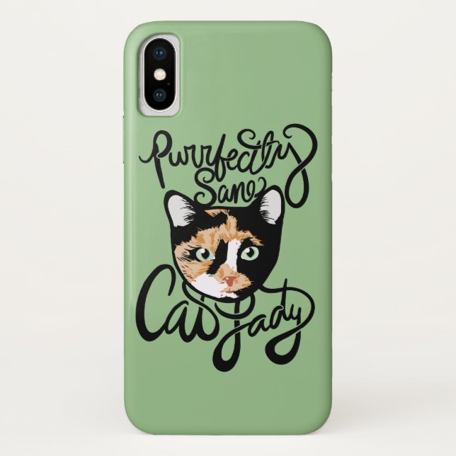 Purrfectly Sane Cat Lady Case-Mate iPhone Case (Back)
