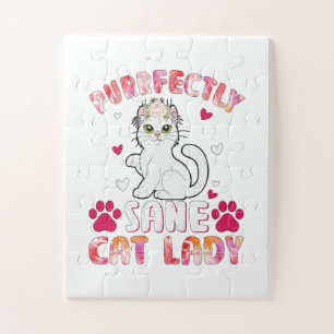 Purrfectly Sane Cat Lady Jigsaw Puzzle