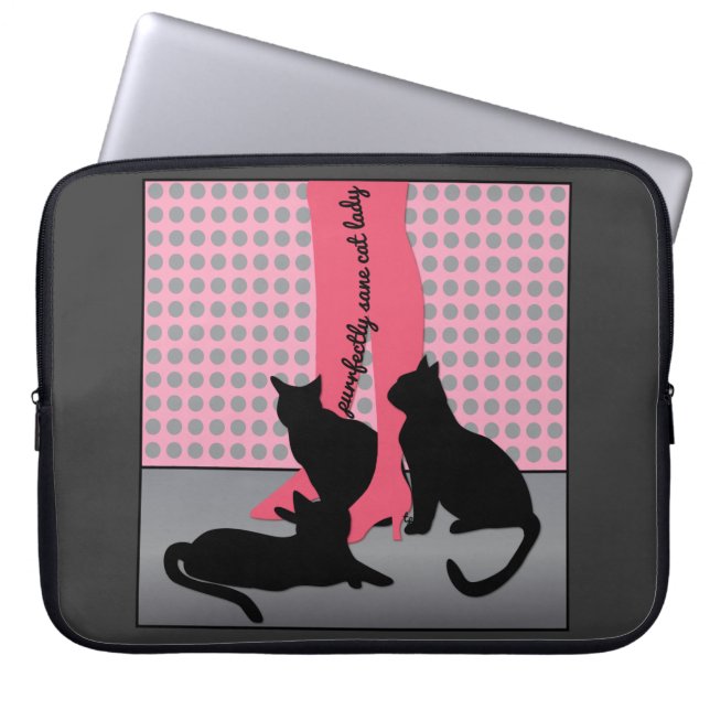 Purrfectly Sane Cat Lady Laptop Sleeve (Front)