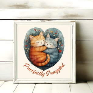 Purrfectly Snuggled Kittens Poster Wall Art