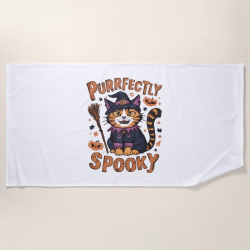 Purrfectly Spooky Beach Towel