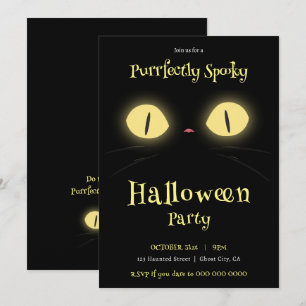 Purrfectly Spooky Cat Lovers' Halloween Party Invitation