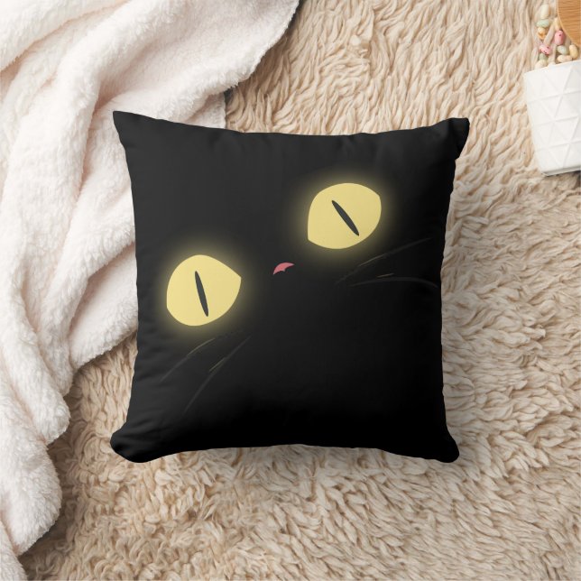 Purrfectly Spooky Cat Lovers Throw Pillow (Blanket)