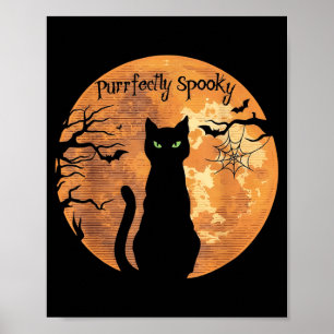 Purrfectly Spooky Halloween Black Cat Lover Poster