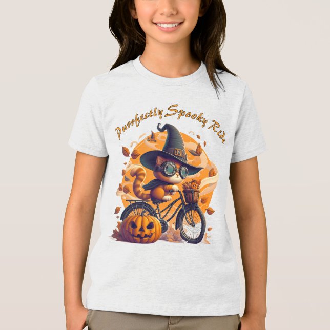 Purrfectly Spooky Ride Tri-Blend Shirt (Front)
