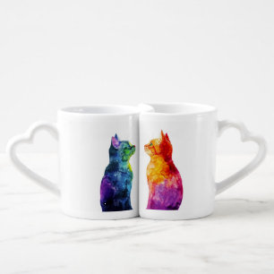 🌈Purrfectly Yours: A Rainbow Love Story Coffee Mug Set