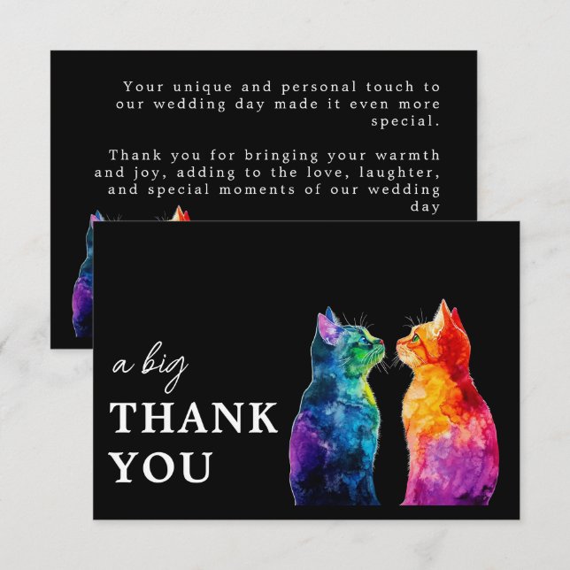 🌈  Purrfectly Yours: Purrfectly Big Thank You Card (Front/Back)