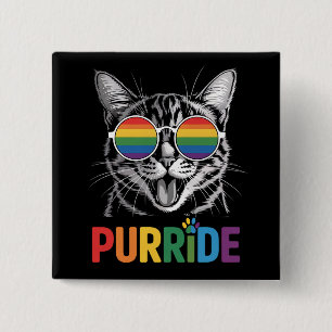 Purride Cat Gay Lesbian Rainbow LGBTQ Ally Pride Button