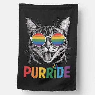 Purride Cat Gay Lesbian Rainbow LGBTQ Ally Pride House Flag
