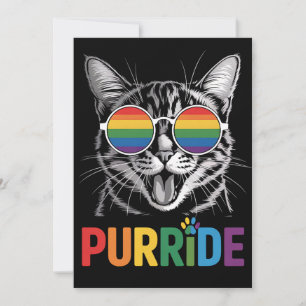 Purride Cat Gay Lesbian Rainbow LGBTQ Ally Pride Invitation