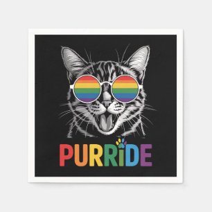 Purride Cat Gay Lesbian Rainbow LGBTQ Ally Pride Napkins