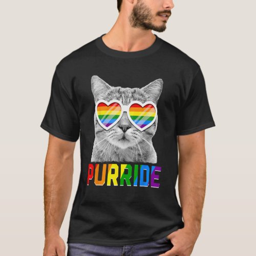 Purride  Cat  LGBT Rainbow Gay Pride Support LGBTQ T_Shirt