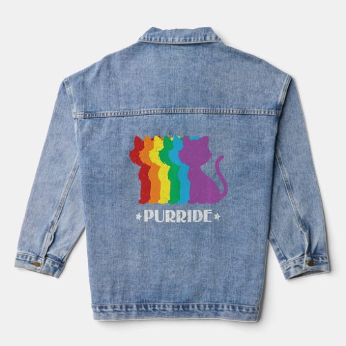 Purride Cat LGBTQ Support    Denim Jacket