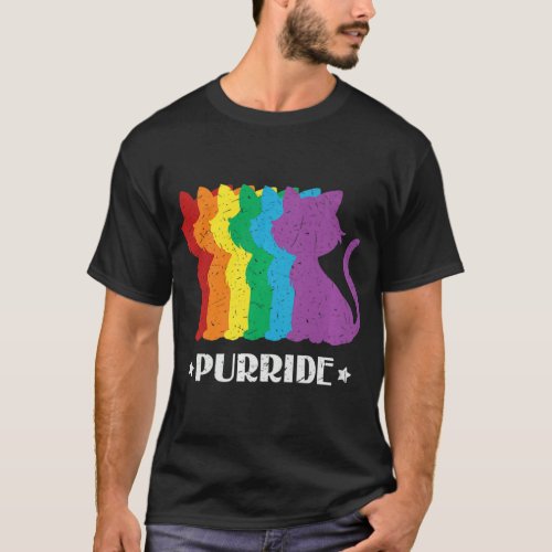 Purride Cat LGBTQ Support    T_Shirt
