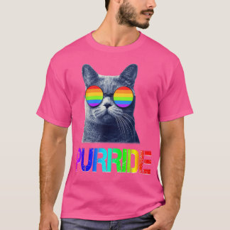 Purride Cat Lover Pride Month Gay Rights Rainbow C T-Shirt