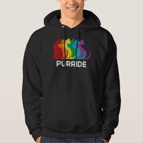 Purride Cat Pride Ally LGBT Community Rainbow Prid Hoodie