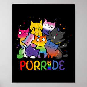 Purride Cat Pride Ally Lgbt Rainbow Animal Lovers  Poster