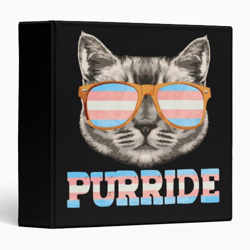 Purride Cat Pride LGBT Transgender Flag Trans Pet 3 Ring Binder