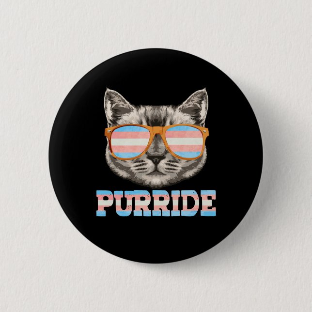 Purride Cat Pride LGBT Transgender Flag Trans Pet Button (Front)