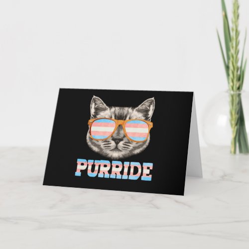 Purride Cat Pride LGBT Transgender Flag Trans Pet Card