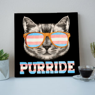 Purride Cat Pride LGBT Transgender Flag Trans Pet Faux Canvas Print