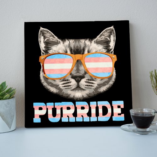 Purride Cat Pride LGBT Transgender Flag Trans Pet Faux Canvas Print