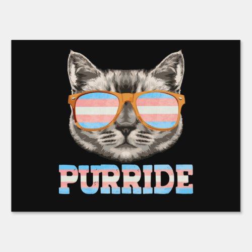 Purride Cat Pride LGBT Transgender Flag Trans Pet Sign