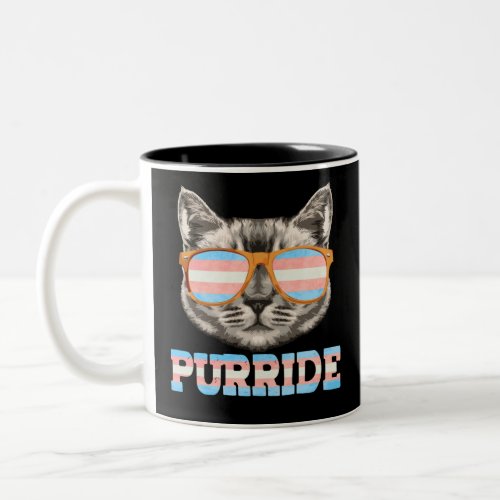Purride Cat Pride LGBT Transgender Flag Trans Pet Two_Tone Coffee Mug