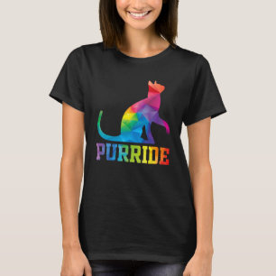 Purride Cat  Pride Month Gay Rights Rainbow Cat T-Shirt